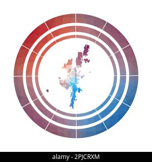 Festlandabzeichen. Helles, verlaufendes Logo der Insel in flachem Poly-Stil. Stock Vektor
