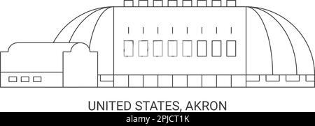 USA, Akron Reise-Landmarke-Vektordarstellung Stock Vektor