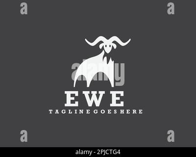 Darstellung der Silhouette mit dem „vector Icon Sheep Animal“-Logo Stock Vektor