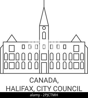 Vektordarstellung von Reisezielen in Kanada, Halifax, City Council Stock Vektor