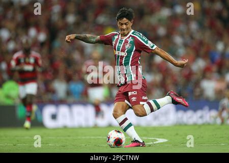 Rio de Janeiro, Brasilien, 01. April 2023. Deutscher Kano von Fluminense während des Spiels zwischen Flamengo und Fluminense, für die Finalmeisterschaft Carioca 2023, im Maracana Stadion, in Rio de Janeiro am 01. April. Foto: Daniel Castelo Branco/DiaEsportivo/Alamy Live News Stockfoto