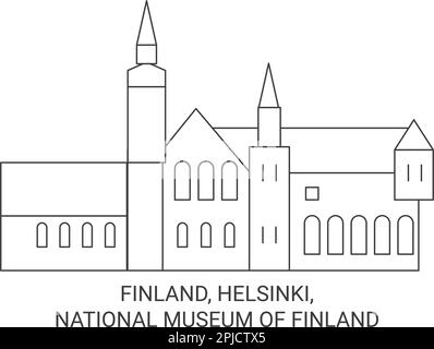 Finnland, Helsinki, Nationalmuseum von Finnland, Vektordarstellung für Reiseziele Stock Vektor