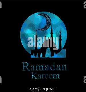 Ramadan Kareem. Der Mond mit Mustern. Vektordarstellung Stock Vektor
