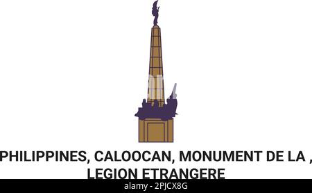 Philippinen, Caloocan, Monument De La Legion Etrangere Reise-Wahrzeichen-Vektordarstellung Stock Vektor