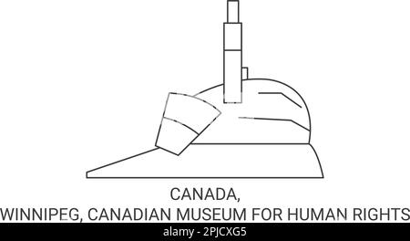 Kanada, Winnipeg, Canadian Museum for Human Rights, Reiseziel-Vektordarstellung Stock Vektor