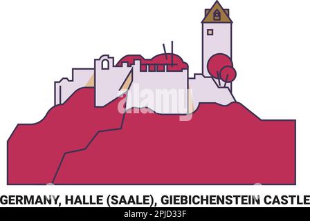 Deutschland, Halle Saale, Schloss Giebichenstein reisen als Vektorbild Stock Vektor