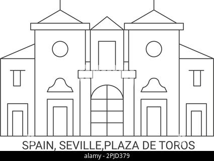 Spanien, Sevilla, Plaza De Toros, Wegweiser-Vektorbild Stock Vektor