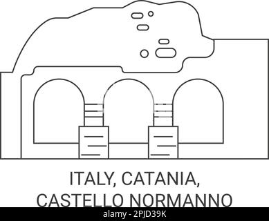 Italien, Catania, Castello Normanno Reise-Wahrzeichen-Vektordarstellung Stock Vektor