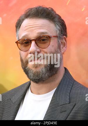 Los Angeles, Kalifornien, USA 1. April 2023 Actor Seth Rogen nimmt am 1. April 2023 in Los Angeles, Kalifornien, USA, an einer Sondervorführung der „Super Mario Bros“ von Universal Pictures Teil. Foto: Barry King/Alamy Live News Stockfoto