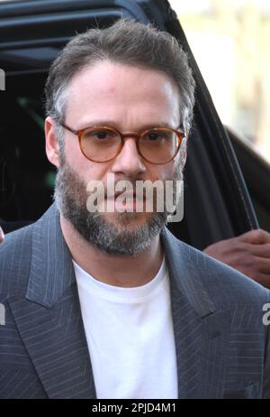 Los Angeles, Kalifornien, USA 1. April 2023 Actor Seth Rogen nimmt am 1. April 2023 in Los Angeles, Kalifornien, USA, an einer Sondervorführung der „Super Mario Bros“ von Universal Pictures Teil. Foto: Barry King/Alamy Live News Stockfoto