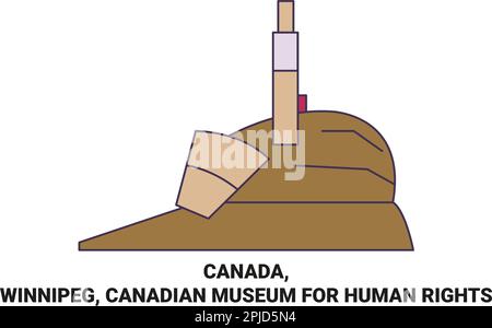 Kanada, Winnipeg, Canadian Museum for Human Rights, Reiseziel-Vektordarstellung Stock Vektor