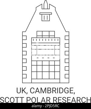 England, Cambridge, Scott Polar Research Reise Landmark Vector Illustration Stock Vektor