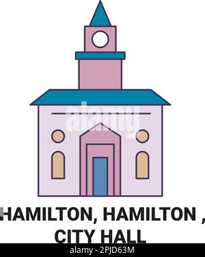 Kanada, Hamilton, Hamilton, City Hall Reise Landmark Vector Illustration Stock Vektor