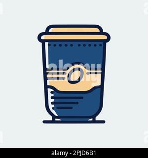 Vektordarstellung des tassensymbols. Illustration: Heiße Tasse Kaffee. Stock Vektor