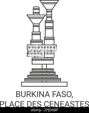 Burkina Faso, Place des Ceneastes Reise-Vektorbild Stock Vektor