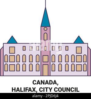 Vektordarstellung von Reisezielen in Kanada, Halifax, City Council Stock Vektor