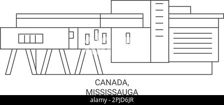 Kanada, Mississauga Reise-Wahrzeichen-Vektordarstellung Stock Vektor