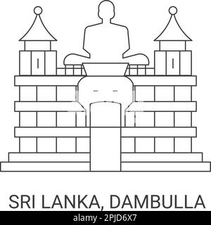 Sri Lanka, Dambulla, Wegweiser-Vektordarstellung Stock Vektor