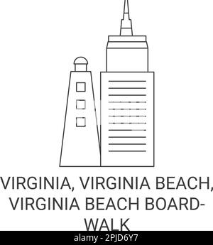 USA, Virginia, Virginia Beach, Virginia Beach, Virginia Beach Boardwalk Stock Vektor