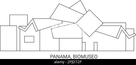 Panama, Biomuseo, Wegweiser-Vektordarstellung Stock Vektor