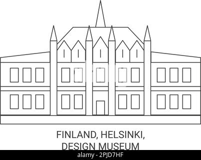 Finnland, Helsinki, Design Museum Reise Wahrzeichen Vektordarstellung Stock Vektor