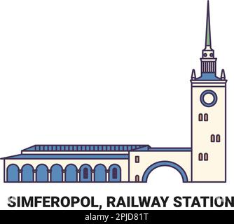 Russland, Simferopol, Bahnhofsanzeige Stock Vektor