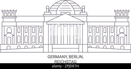 Deutschland, Berlin, Reichstag Reise-Wahrzeichen-Vektordarstellung Stock Vektor