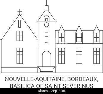 Frankreich, Bordeaux, Basilika des Heiligen Severinus reisen als Vektorbild Stock Vektor