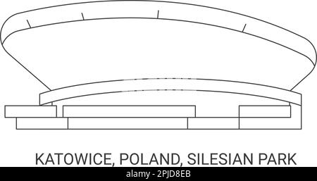 Polen, Kattowitz, Schlesischer Park reisen als Vektordarstellung Stock Vektor