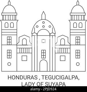 Honduras, Tegucigalpa, Lady of Suyapa, Reise-Wahrzeichen-Vektordarstellung Stock Vektor