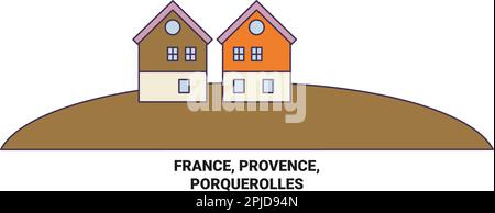 Frankreich, Provence, Porquerolles reisen als Vektorbild Stock Vektor