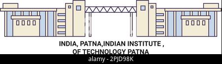 Indien, Patna, Indisches Institut, von Technologie Patna Reise Landmark Vektordarstellung Stock Vektor