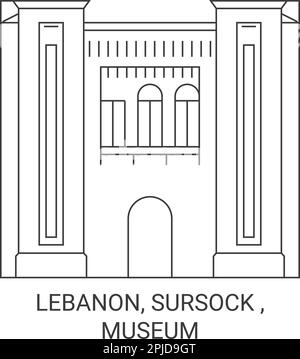 Libanon, Sursock, Museum Travel Landmark Vektordarstellung Stock Vektor