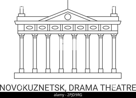 Russland, Novokuznetsk, Drama Theater Reise Wahrzeichen Vektordarstellung Stock Vektor