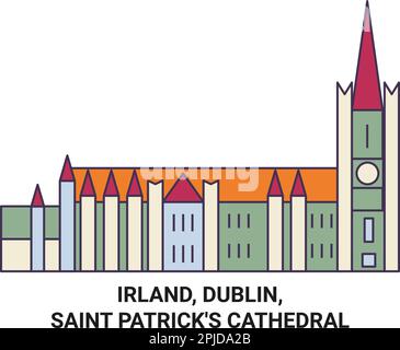 Irland, Dublin, Saint Patrick's Cathedral reisen Wahrzeichen Vektordarstellung Stock Vektor