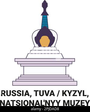 Russland, Tuva Kyzyl, Natsional'nyy Muzey, Reise-Wahrzeichen-Vektordarstellung Stock Vektor