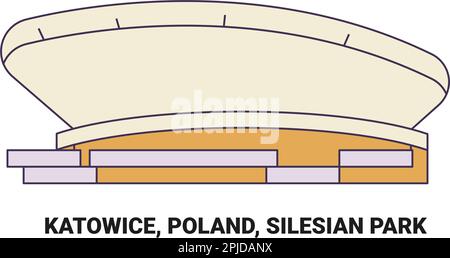 Polen, Kattowitz, Schlesischer Park reisen als Vektordarstellung Stock Vektor