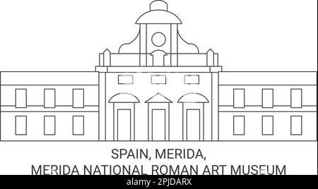 Spanien, Merida, Merida Nationalmuseum für römische Kunst reisen als Vektorbild Stock Vektor