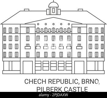 Tschetschische Republik, Brünn, Pilberk Castle Reise Wahrzeichen Vektordarstellung Stock Vektor