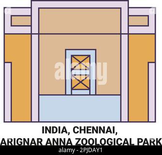 Indiens, Chennai, Arignar Anna Zoological Park Reise-Vektordarstellung Stock Vektor