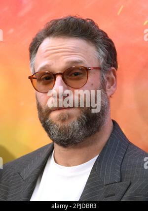 Los Angeles, Kalifornien, USA 1. April 2023 Actor Seth Rogen nimmt am 1. April 2023 in Los Angeles, Kalifornien, USA, an einer Sondervorführung der „Super Mario Bros“ von Universal Pictures Teil. Foto: Barry King/Alamy Live News Stockfoto