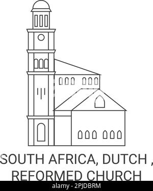 Südafrika, Niederländisch, Reformierte Kirche Reise-Wahrzeichen-Vektordarstellung Stock Vektor