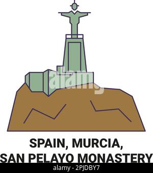 Spanien, Murcia, Kloster San Pelayo reisen als Vektorgrafik Stock Vektor