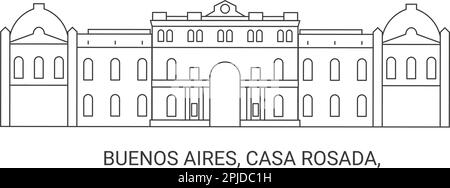 Argentinien, Buenos Aires, Casa Rosada, Reise-Wahrzeichen-Vektordarstellung Stock Vektor