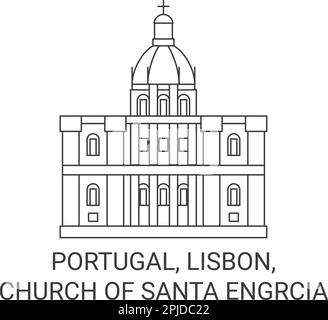 Portugal, Lissabon, Kirche Santa Engrcia reisen als Vektorbild Stock Vektor