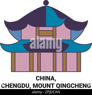 China, Chengdu, Mount Qingcheng reisen Wahrzeichen Vektordarstellung Stock Vektor China, Chengdu, Mount Qingcheng reisen Wahrzeichen Vektordarstellung Stock Vektor
