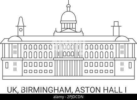 England, Birmingham, Aston Hall I, Reise-Wahrzeichen-Vektordarstellung Stock Vektor