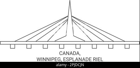 Vektordarstellung für Reiseziele Kanada, Winnipeg, Esplanade Riel Stock Vektor