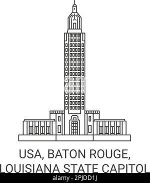 USA, Baton Rouge, Louisiana State Capitol – ein beliebtes Reiseziel Stock Vektor