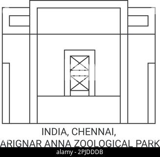 Indiens, Chennai, Arignar Anna Zoological Park Reise-Vektordarstellung Stock Vektor
